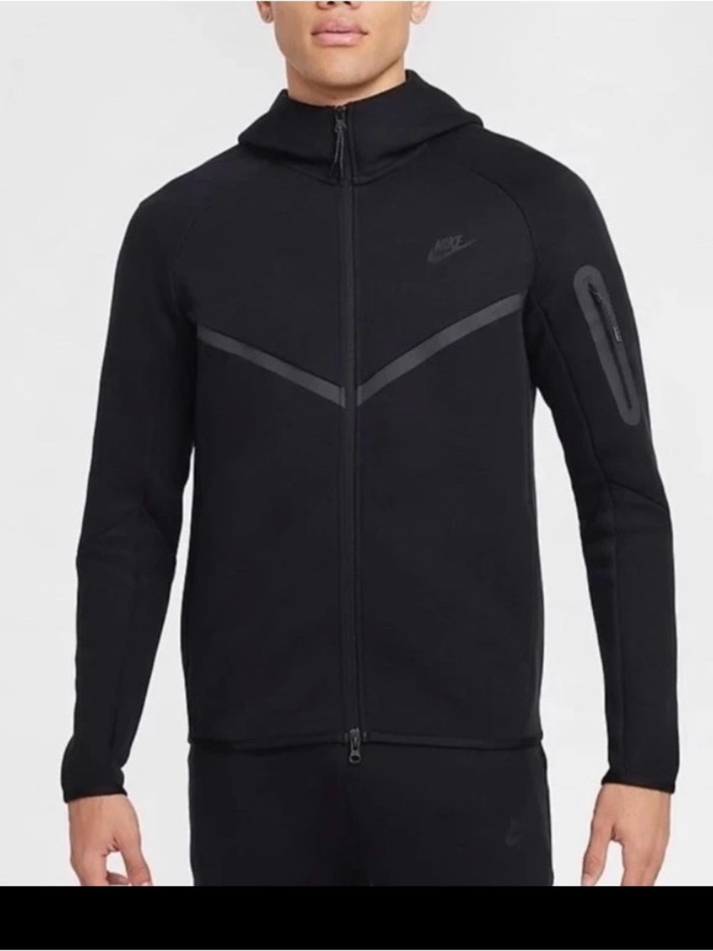 Nike Air Tech Fleece Windrunner Black Hoodie Full Zip Men Sz XL New HV0949-010 - Picture 2 of 5